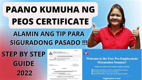 peos meaning in tagalog|PEOS Online Certificate: Pre.